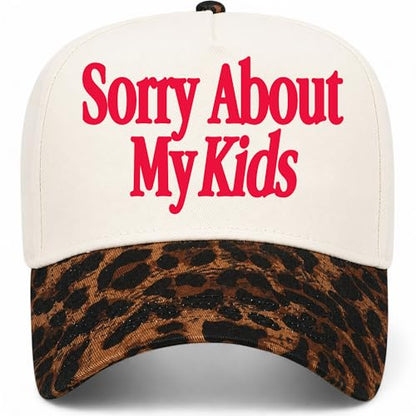 BROTHER TRUCKERS Sorry About My Kids Hat - color: Leopard/Natural