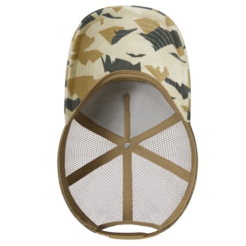 Suede Curved Brim Trucker Cap Adjustable Snapback Hat Mesh Back Breathable for Men Women 2 Pack SH03 - color: Pack of 2, Bleached Sand & Mountain Camo