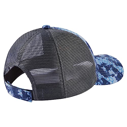 BASSDASH Altimate Fishing Hat Mesh Back for Men Women Adjustable Baseball Trucker Cap - color: Blue Scales