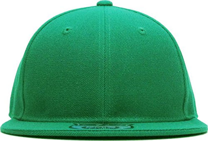 KBETHOS® Original 6 Panel Flat Brim True-Fit Fitted Cap - color: Kelly Green, size: 7 1/2