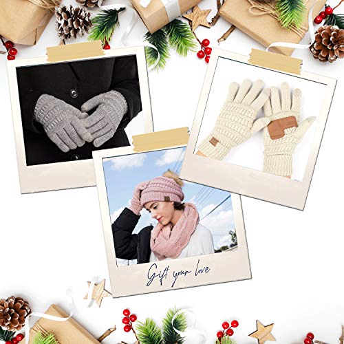 C.C Hatsandscarf Exclusives Unisex Solid Ribbed Beanie with Pom (HAT-43) - color: A Gift Set-beige