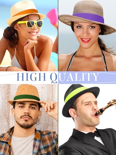Liitrsh 15 Pcs Stretchable Hat Bands Ribbon for Panama Hats - color: Warm Colors