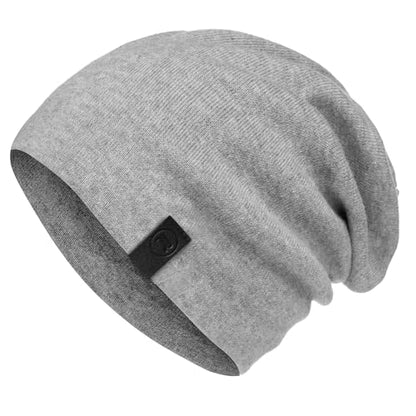 Warm Slouchy Beanie Hat - Deliciously Soft Daily Beanie in Fine Knit - color: Light Heather Grey