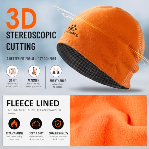 2 Pack Lvaiz Fleece Lined Winter Beanie for Men Women Reversible Skull Cap - color: 2pack(black+mixed Black)