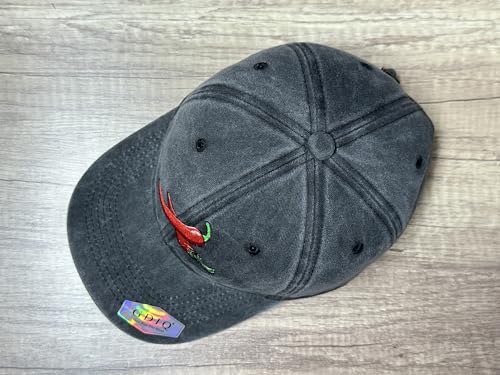 Adjustable Embroidery Hat for Men Women, Gift Baseball Cap for Adult - color: Red Chili Peppers (Washed Black)
