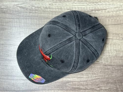 Adjustable Embroidery Hat for Men Women, Gift Baseball Cap for Adult - color: Red Chili Peppers (Washed Black)