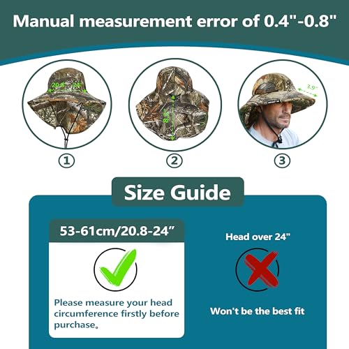 Solaris Small‑Head‑Fit Sun Hat with Neck Flap for Men & Women - color: Pine Woodland Camo, size: One Size