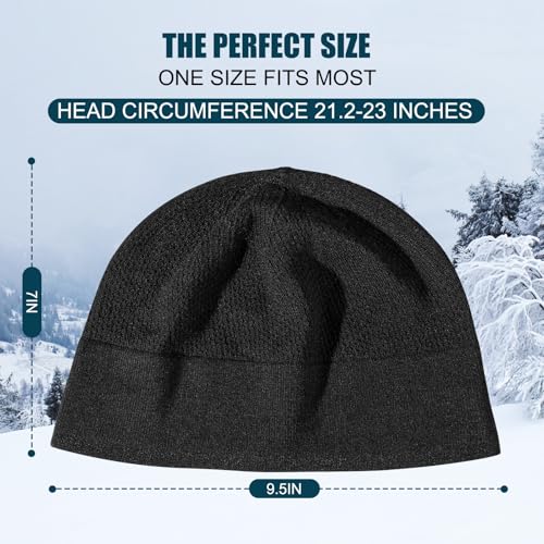 Bamboo Lightweight Skull Cap Beanie Hat for Men Women, Soft and Comfy Sleep Cap Watch Hat - color: Black/Black