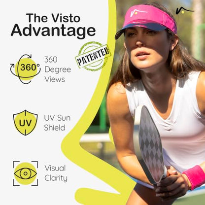 VISTO Transparent Brim Visor – Obstruction Free Visibility - UV Sun Protection – Perfect for Golf, Pickleball, and Tennis - color: Light Pink