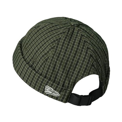 Croogo Checked Brimless Hat Lightweight Quick Dry Docker Cap for Men - color: Green