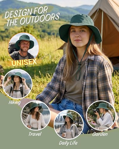 Water-Resistant UPF 50+ Sun Bucket Hat Packable Brimmed for Women Men - color: Blue Gray