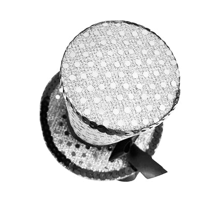 WLBON Halloween Mini Top Hat Headband 1920s Bow Sequins Hair Hoops Bands Fascinator Headpiece Hairband Women Christmas Holiday Festival Parade Cosplay Dress Up Birthday Tea Party Accessories Silver - color: Silver Tone
