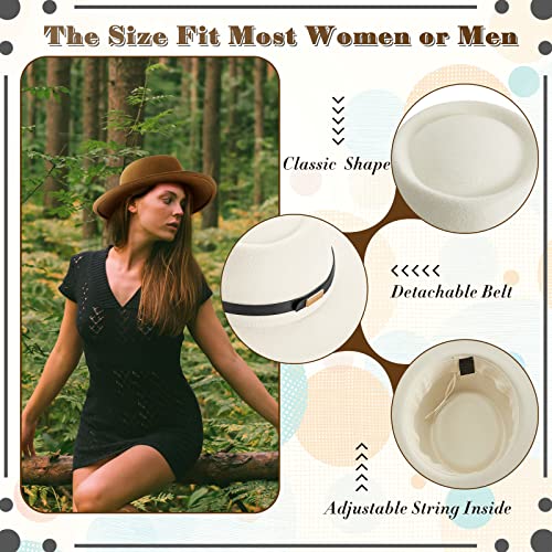 Hercicy Wool Fedora Hat for Women - color: Black, White, Camel, Khaki