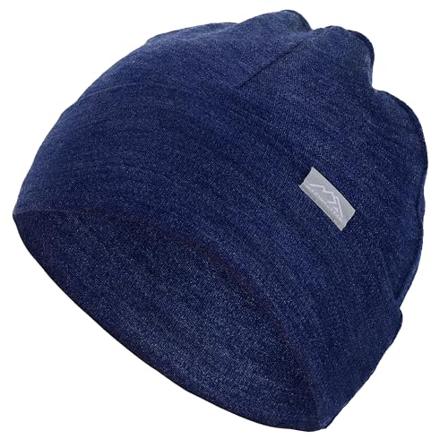 100% Merino Wool Beanie Kids - Unisex Wool Cap 17.5um for Kids -Toddler Hat - color: Windsor Blue