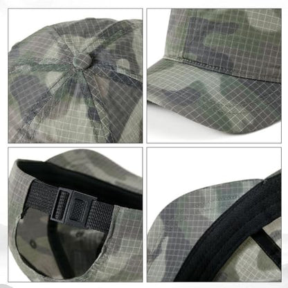 Camouflage Short Brim Baseball Caps Mens Quick Dry Unstructured Breathable Cap 5 Panel Ultra-Thin Umpire Hats K516 - color: Green