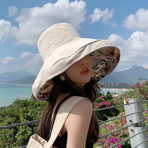 FaroDor Women's Reversible Bucket Hat UV Protection Packable Travel Cap Wide Brim Sun Hats 2026 - color: 7beige
