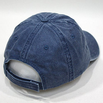 Plain Washed Cotton Adjustable 6 Panel Dad Hat Baseball Cap - color: Navy