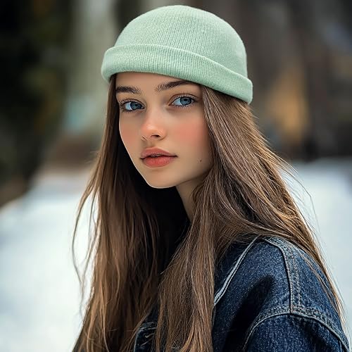 Croogo Beanie Docker Cap Rolled Cuff Brimless Hat Worker Sailor Skullcap - color: Ct49-new Green