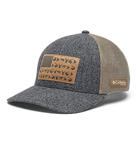 Columbia Unisex PHG Game Flag Mesh Ball Cap - color: Grill Heather/Flax, size: XX-Large