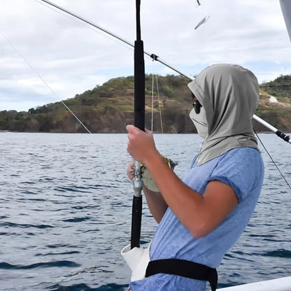Summer Balaclava Face Mask with Breathable Holes Sun Face Shield for Men - color: Light Gray