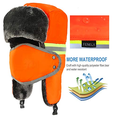 Winter Trapper Hats Ushanka Russian- Men Women Trooper Ear Flaps Hunting Face Masks Ski Snow Cold Weather - color: Yellow