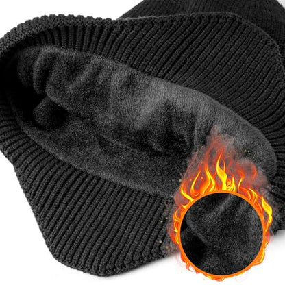 Etsfmoa Hat with Light,Fleece Lined Beanie with Earflaps,Gifts for Men Dad - color: Grey