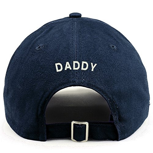 Trendy Apparel Shop Daddy (Back) Embroidered 100% Cotton Dad Hat - color: Navy