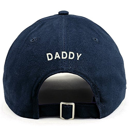 Trendy Apparel Shop Daddy (Back) Embroidered 100% Cotton Dad Hat - color: Navy
