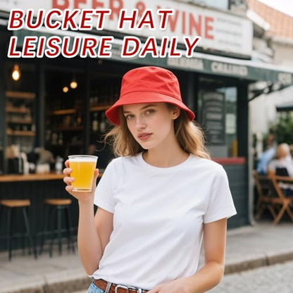 Bucket Hats Bulk Solid Color DIY Blank Hat Bucket Hats for Men, Women and Adults - color: 3pcs Red Bucket Hat