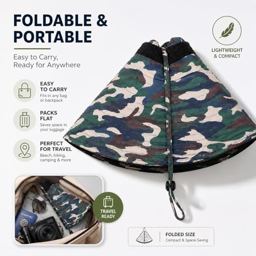 HUAMULAN Men Wide Brim Sun Hat Summer Outdoor Women Bucket Fishing Hats - color: Camouflage Green