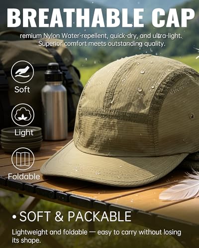 Croogo Short Brim Baseball Cap Flat Bill 5 Panel Hat Mesh Quick Drying Caps - color: Armygreen