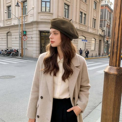 Jolbndcv 6PCS Beret, French Beanie, Outdoor, Winter, Fashion Lady Hat - color: Brown