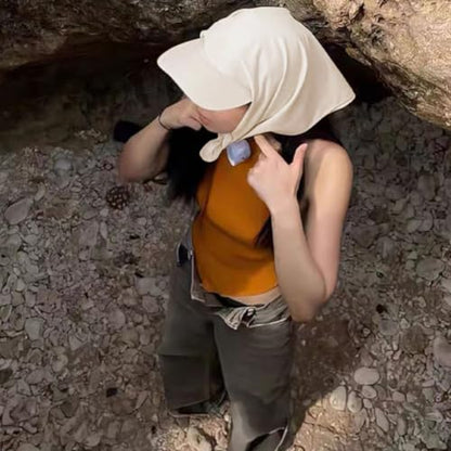 Sun Hat with Neck Flap for Women Wide Brim, Packable, Foldable, Outdoor Sun Protection, Baseball Visor Hat - color: Beige
