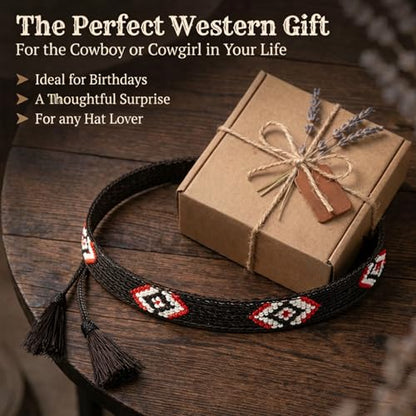 Gamboa Horsehair Hat Band for Cowboy Hats - color: Beaded Design