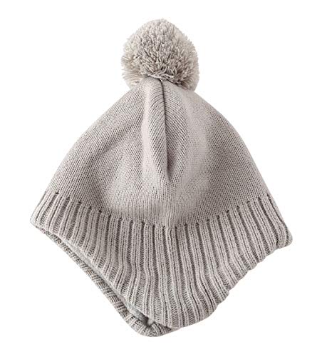 Home Prefer Toddler Boys Girls Hats Earflaps Fleece Knit Beanie Kids Winter Hat - color: Light Gray, size: 2-5T