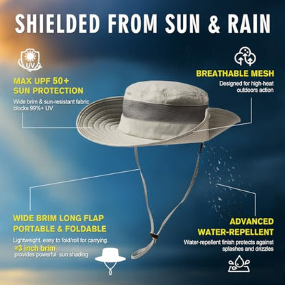 TOP-EX Oversized Waterproof Sun Hat for Big Heads with Wide Brim & Mesh - color: Camo-3"brim, size: Medium-Large
