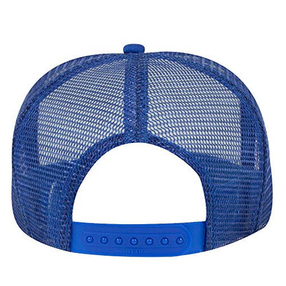 OTTO Polyester Foam Front Youth 5 Panel High Crown Trucker Hat - color: Ryl/Wht/Ryl