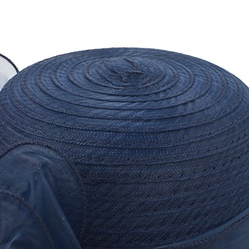 Ruphedy Women Derby Church Dress Bucket Hat Fascinators Tea Party Wedding Hat - color: S051-navy