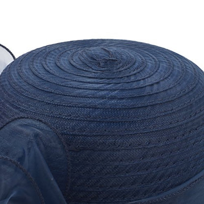 Ruphedy Women Derby Church Dress Bucket Hat Fascinators Tea Party Wedding Hat - color: S051-navy
