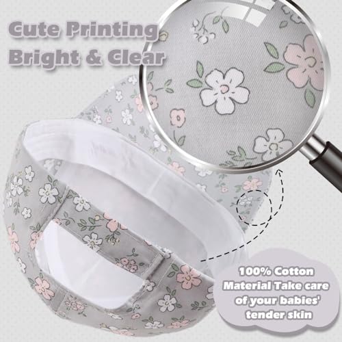 Peecabe Plain Toddler Baseball Hat Unisex Cotton Kids Trucker Hat Adjustable Baby Boys Sun Caps Girls Baseball Cap 1-5Y - color: Flower Gray, size: 2-4T