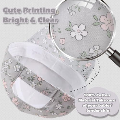 Peecabe Plain Toddler Baseball Hat Unisex Cotton Kids Trucker Hat Adjustable Baby Boys Sun Caps Girls Baseball Cap 1-5Y - color: Flower Gray, size: 2-4T