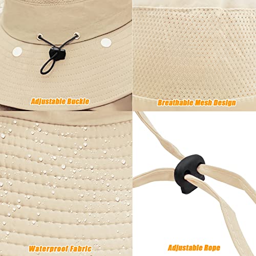 Fishing Hat for Men & Women, Sun Protection Hat with Face Cover & Neck Flap - color: Beige