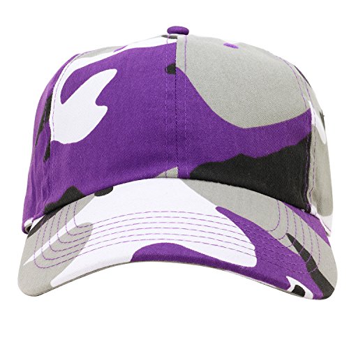 Falari Classic Baseball Cap Dad Hat 100% Cotton Soft Adjustable Size - color: Camouflage - Purple