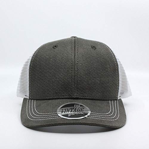 Heavy Washed Coated Canvas Wax-Look Adjustable Low Profile Men Women Baseball Cap - color: Gray/White