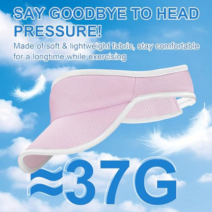 Sports Sun Visor Hat for Women Men, Lightweight Quick-Dry Sun Hat - color: Pink