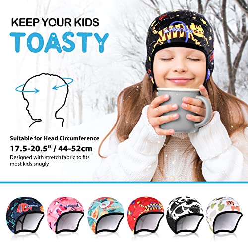 Hikenture Kids Skull Cap Helmet Liner Winter Hat for Boys and Girls Beanie Ski Hat with Thermal Fleece for Snow Sports… - color: Black8