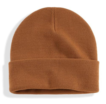 Connectyle Men's Cuffed Beanie Hat Double Layer Knit Winter Watch Cap - color: Camel