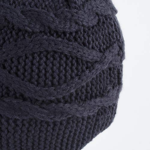 Home Prefer Girls Sherpa Earflaps Hat Toddler Baby Knit Beanie Fuzzy Peruvian Cold Weather Warm Winter Hat - color: Navy Blue, size: Medium