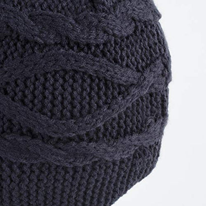 Home Prefer Girls Sherpa Earflaps Hat Toddler Baby Knit Beanie Fuzzy Peruvian Cold Weather Warm Winter Hat - color: Navy Blue, size: Small