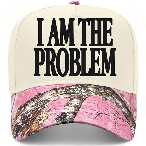 I Am The Problem Hat - color: Pink Tree Camo/Natural
